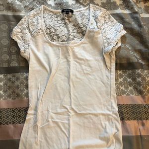 White Lace T- Shirt